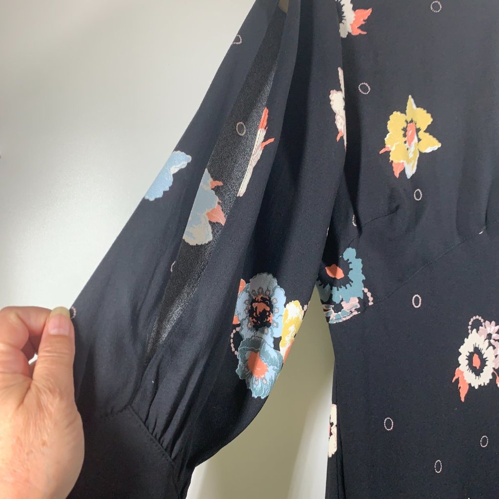 Free People Sunshadows Floral Print Split Sleeve Mini Dress NWT! 2 - Picture 9 of 16
